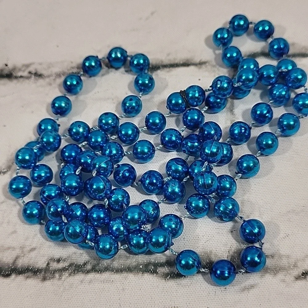 Mardi Gras Style Beads Multicolor Metallic Party‎ Decor Costume Necklaces Lot